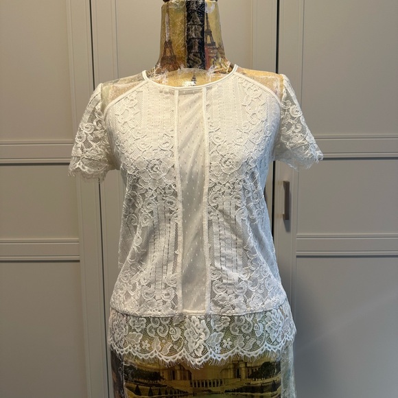 Express Tops - Express White Lace Blouse